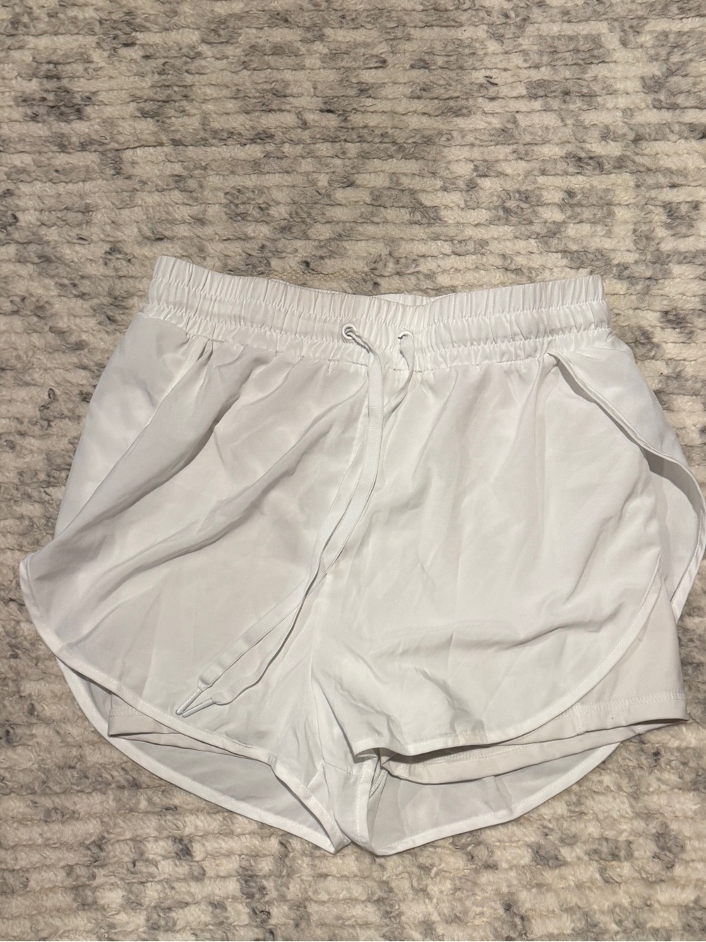 BuffBunny White Athletic Running Shorts